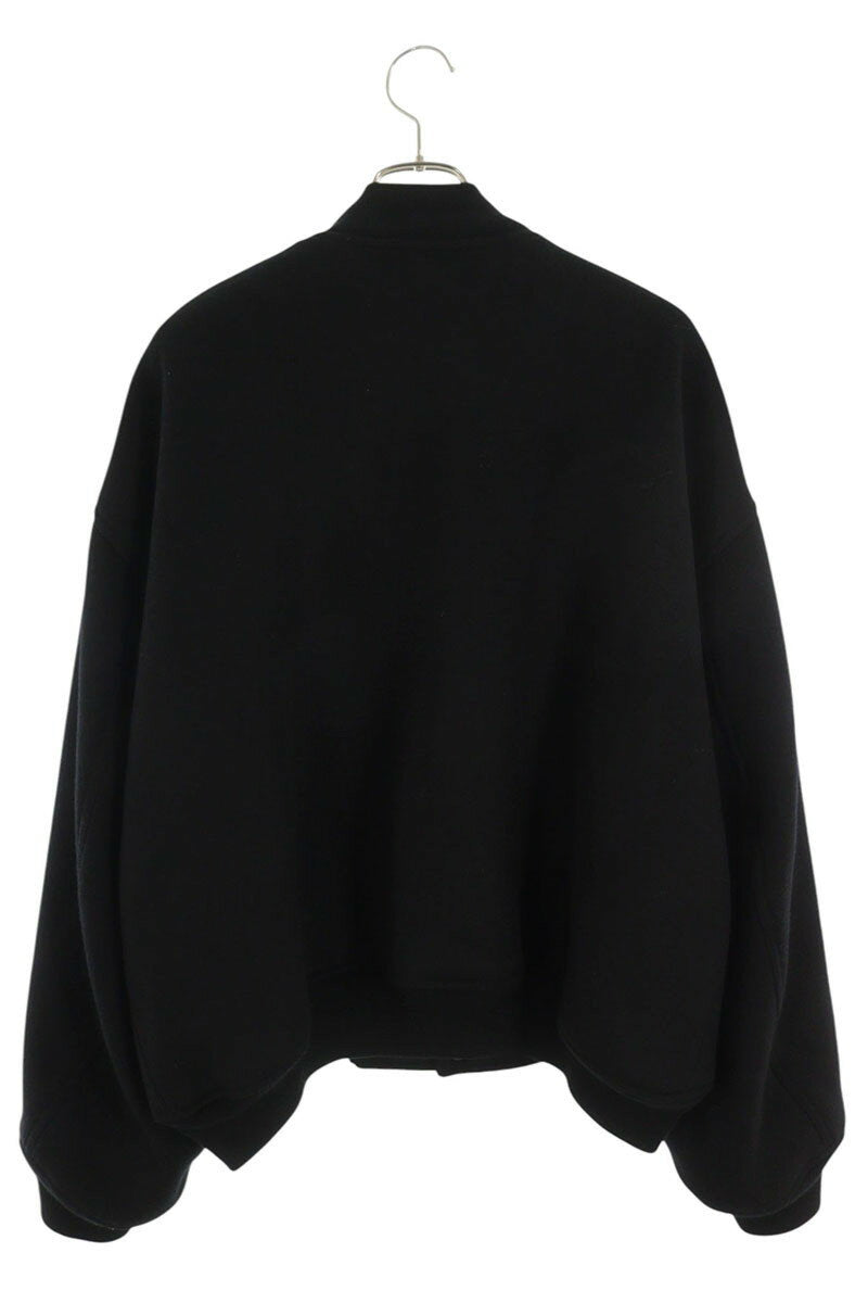 Balenciaga Logo Embroidered Wool Blouson Black Size XXS