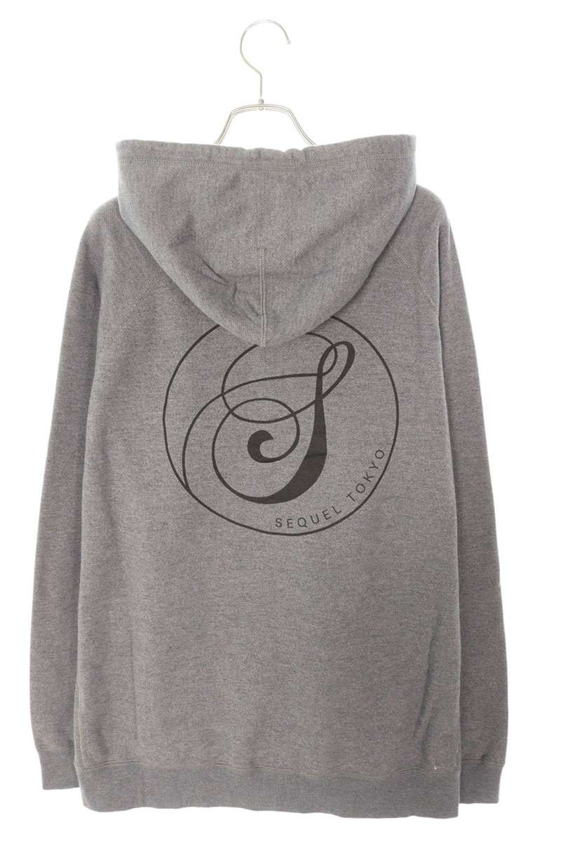 SEQUEL 23AW Print Zip Up Hoodie Gray Size XL