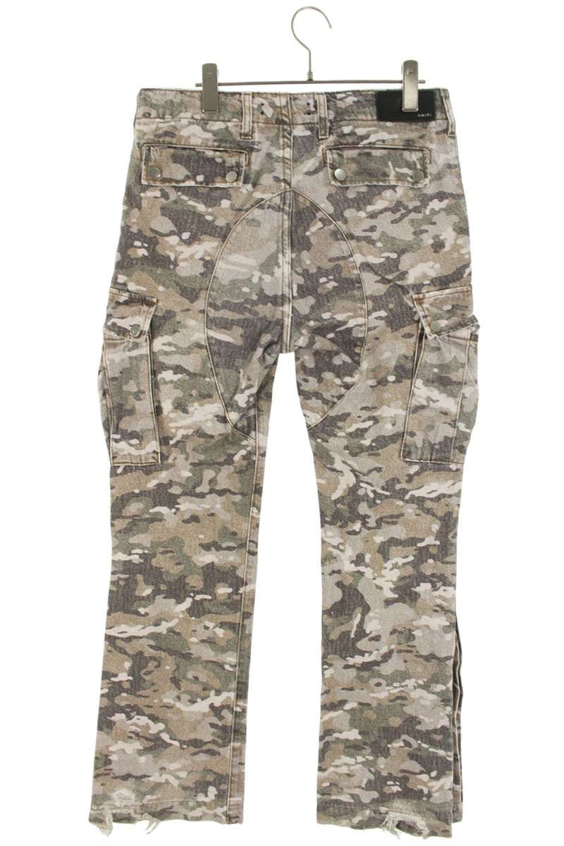Amiri Camo Cargo Flare Long Pants Gray x Brown Size 30