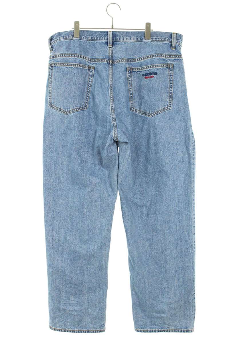 Supreme Baggy Jean Classic Logo Denim Pants Blue Size 36