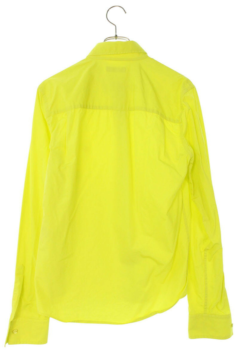 BALENCIAGA BB Logo Embroidered Long Sleeve Shirt Yellow Size XS