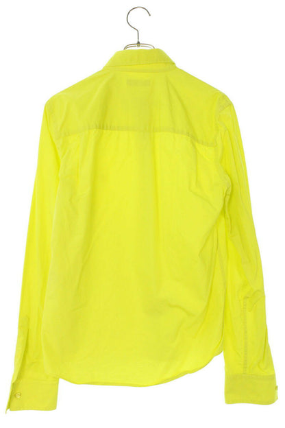 BALENCIAGA BB Logo Embroidered Long Sleeve Shirt Yellow Size XS