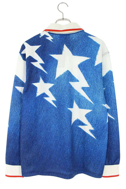 Bape x Adidas Denim Polo Long Sleeve T-Shirt Size M