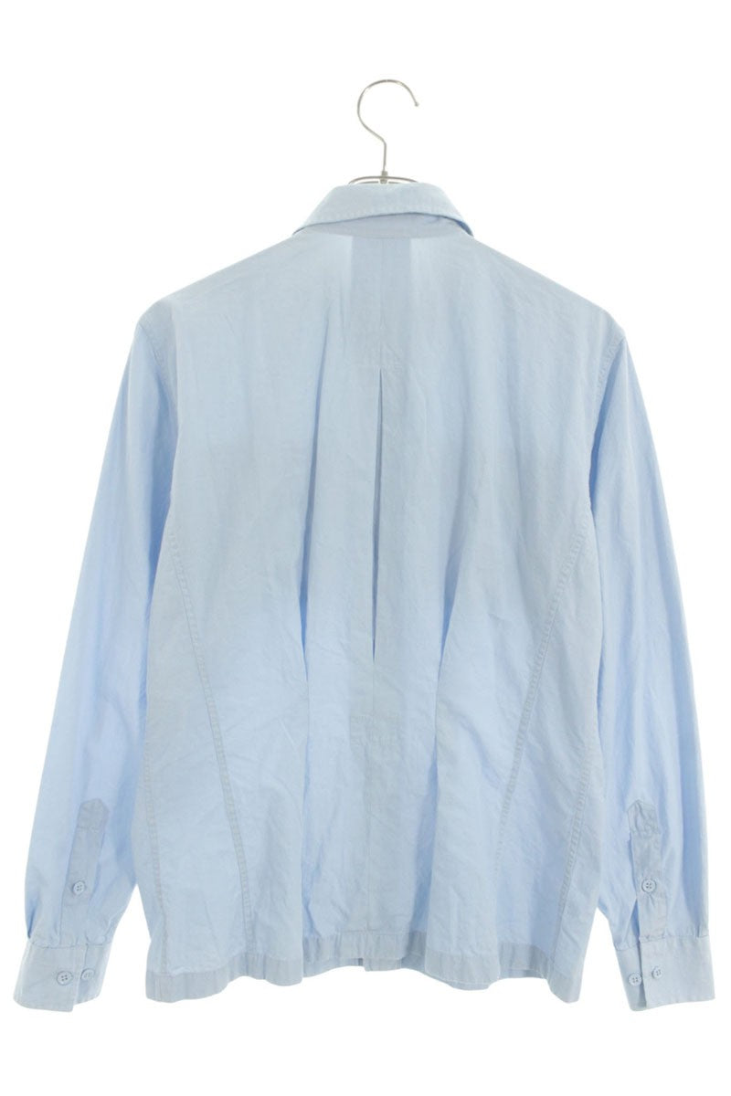 BALENCIAGA Epaulette Long Sleeve Shirt Blue Size S