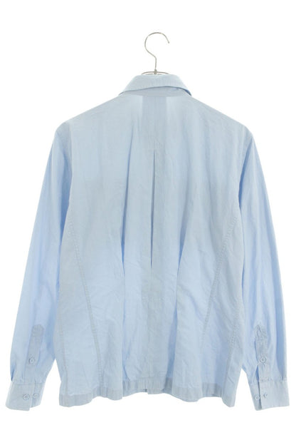 BALENCIAGA Epaulette Long Sleeve Shirt Blue Size S