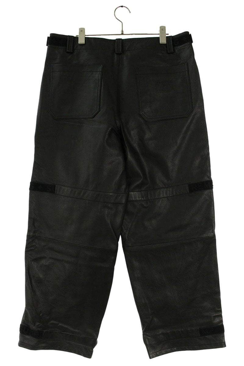 Supreme x FRANCOIS GIRBAUD 25SS Shuttle Tape Leather Cargo Pant Black Size 32