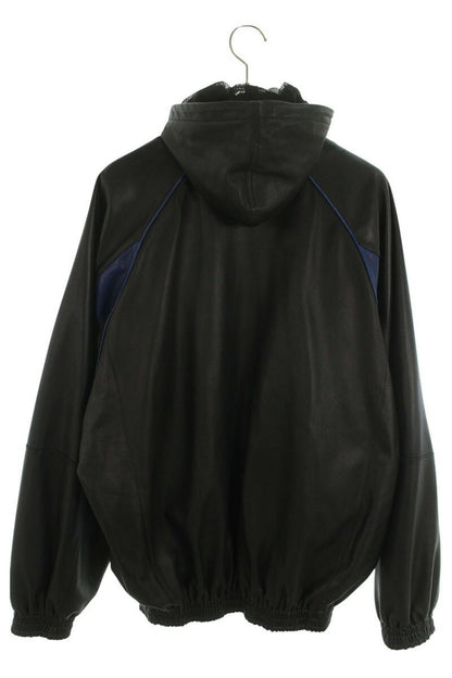 BALENCIAGA Icon Logo Leather Track Jacket Multi Size M