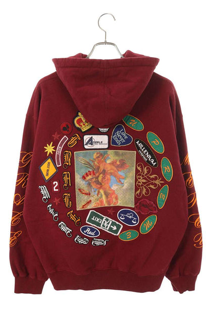 Supreme Patches Spiral Hooded Sweatshirt Cardinal Red Size L