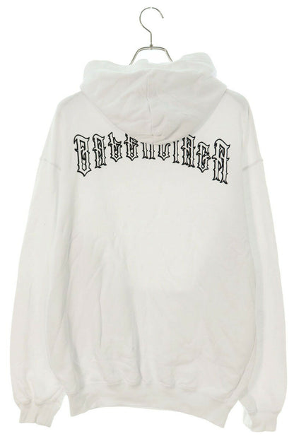 Balenciaga 19SS Back Logo Embroidered Pullover Hoodie White Size XS