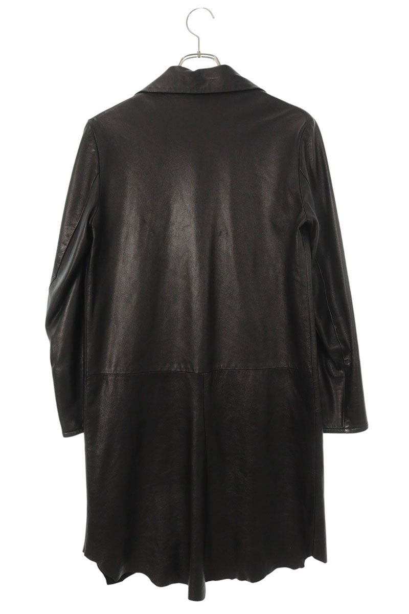 YOHJI YAMAMOTO POUR HOMME Zip Up Leather Coat Black Size 1