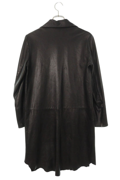 YOHJI YAMAMOTO POUR HOMME Zip Up Leather Coat Black Size 1
