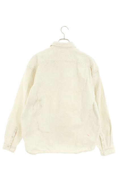 Balenciaga Distressed BB Logo Embroidered Oversized Long Sleeve Shirt Size XS