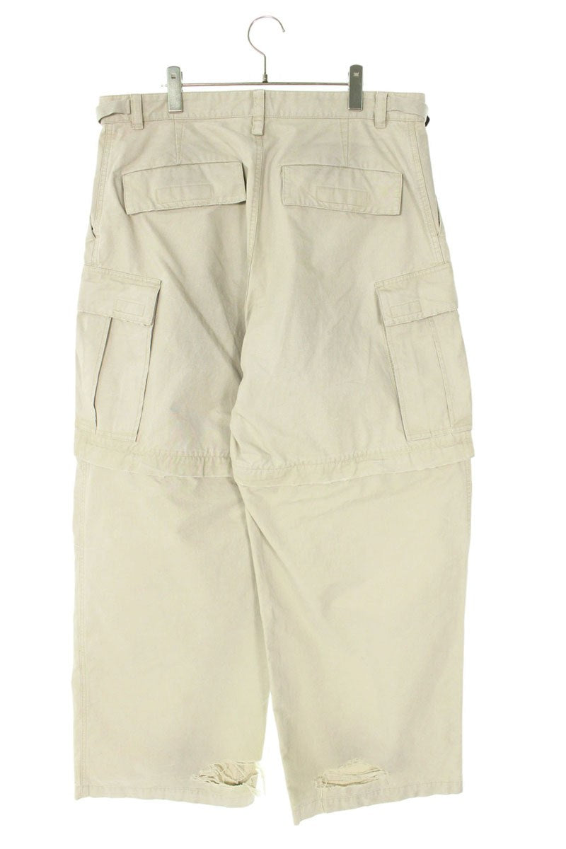 Balenciaga Distressed Cargo Long Pants Beige Size 50