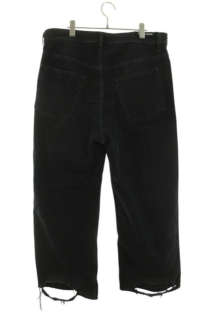 BALENCIAGA 24SS Baggy Drawstring Jeans Black Size 28