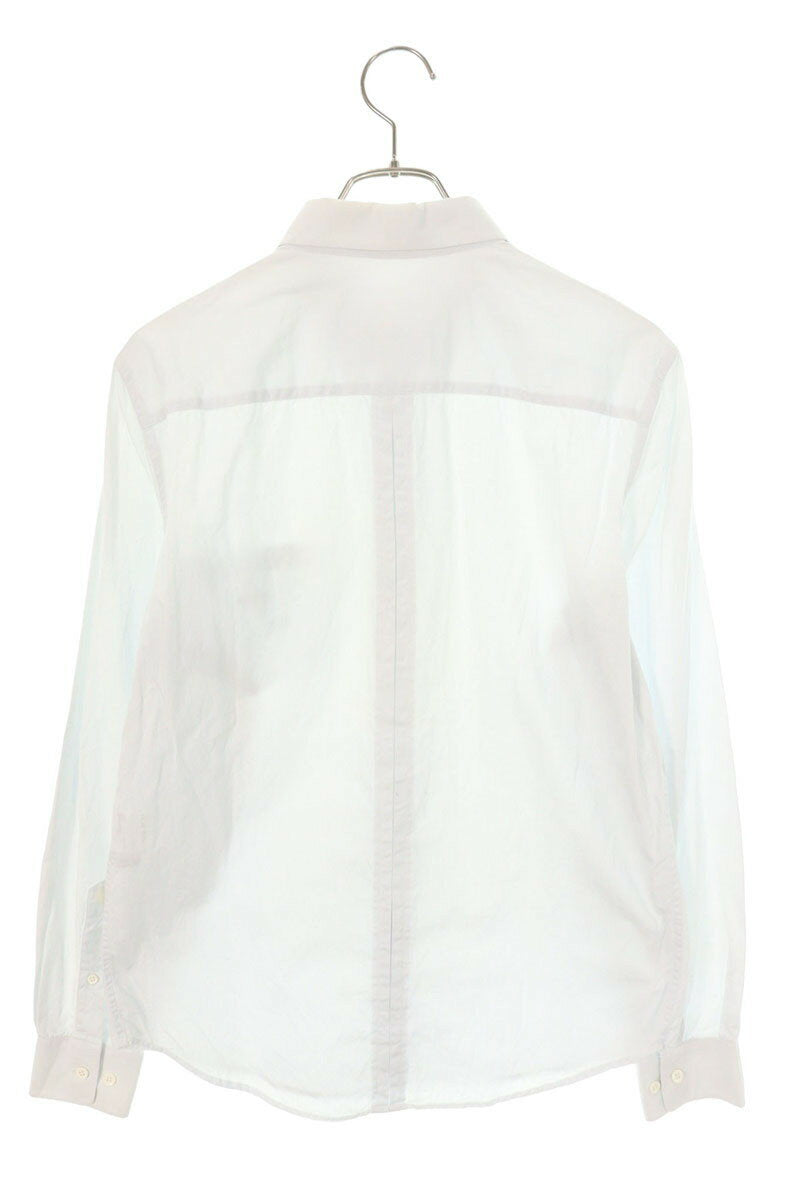 Balenciaga Embroidered Cotton Long Sleeve Shirt Blue Size S