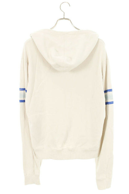 Saint Laurent Paris Logo Pullover Hoodie Gray x Blue Size M
