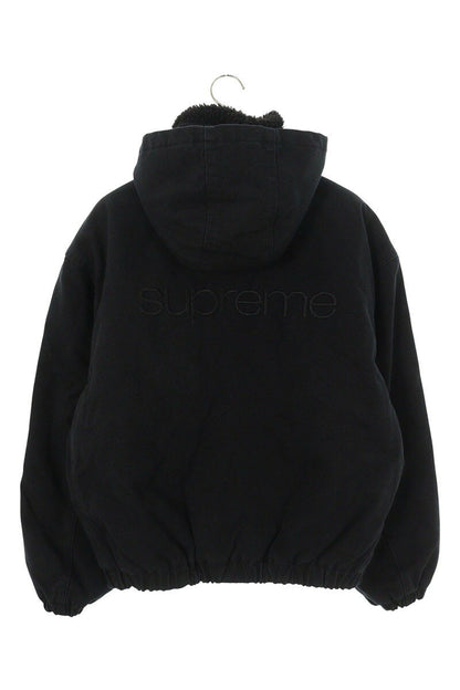 Supreme Faux Shearling Lined Bomber Jacket Black Size M