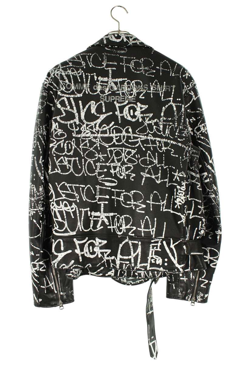 Supreme 18AW PAINTED PERFECTO LEATHER JACKET Size L
