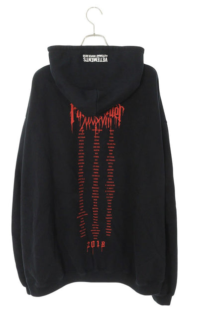 Vetements 17AW Logo Print Pullover Hoodie Black Size S