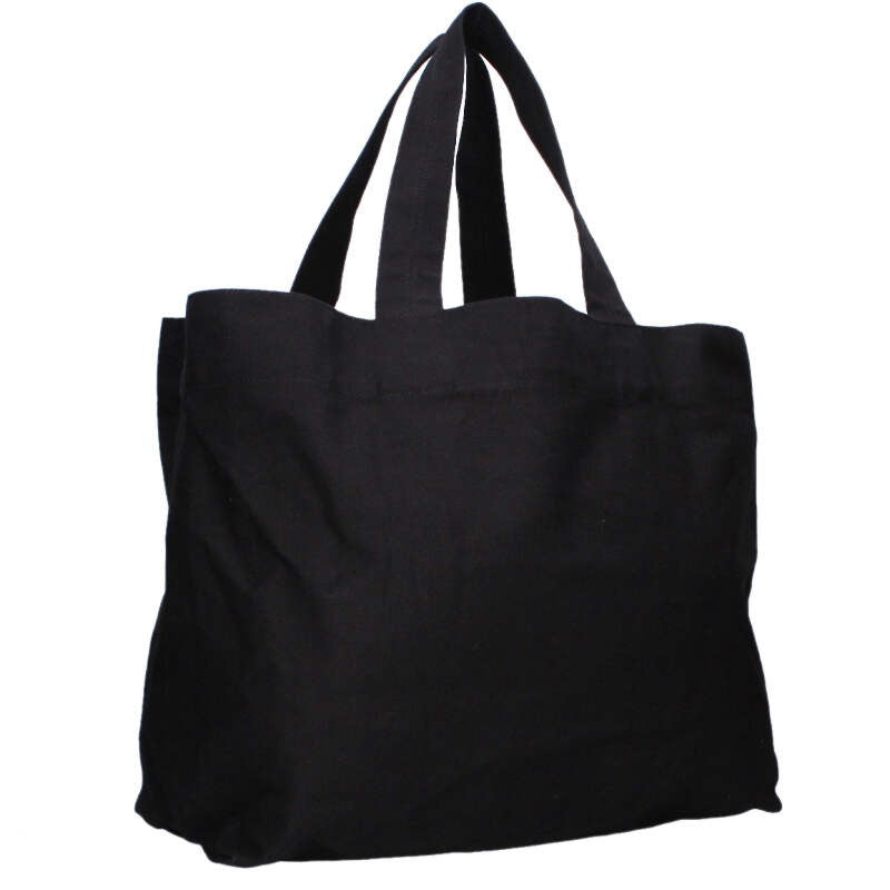 Rick Owens Logo Embroidered Cotton Tote Bag Black