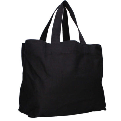 Rick Owens Logo Embroidered Cotton Tote Bag Black