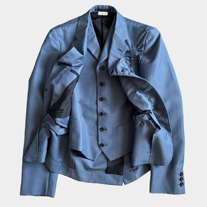 COMME DES GARCONS HOMME PLUS 19SS Crazy Suit Tailored Jacket Blue Size XS