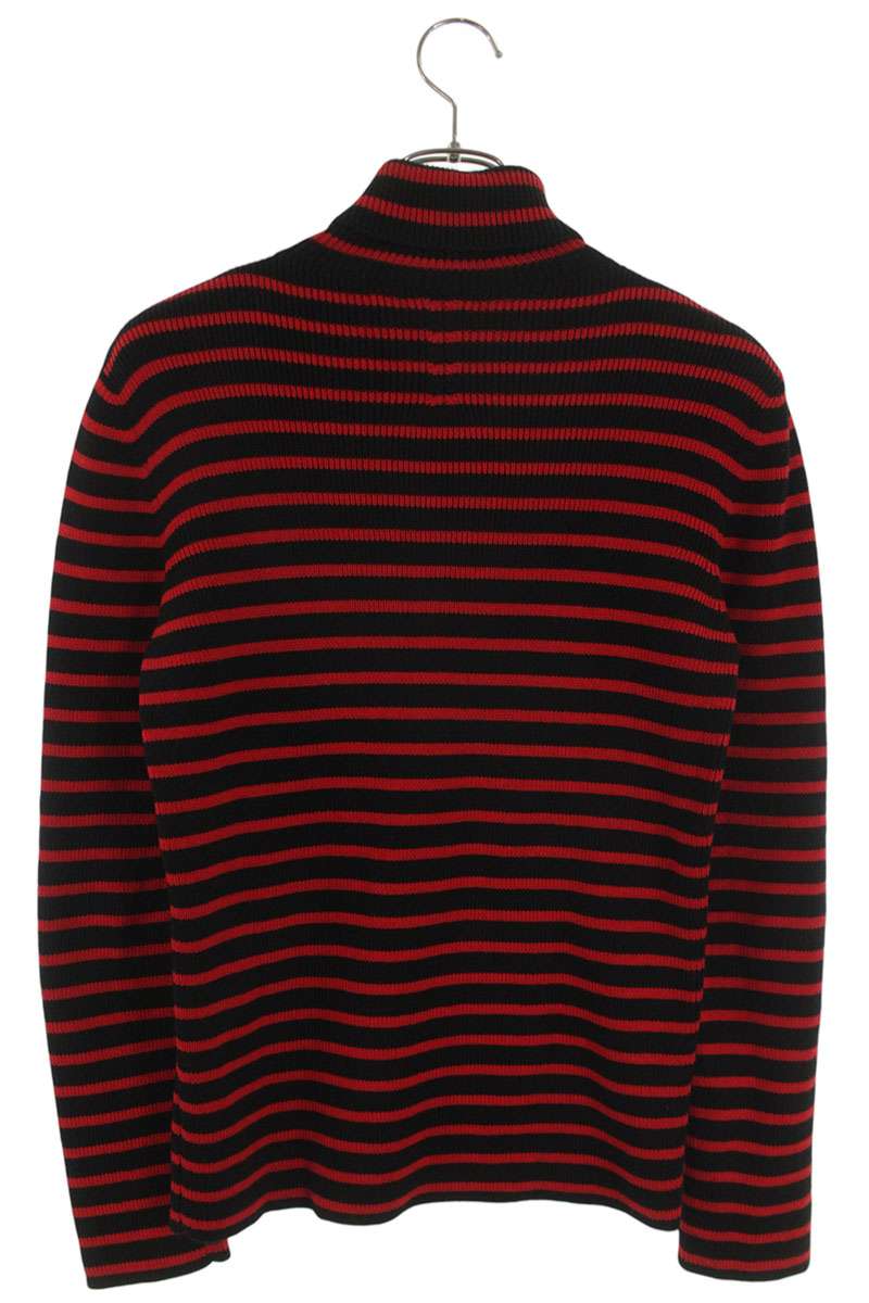 Saint Laurent Paris 15AW Boarder Knit Sweater Black x Red Size S
