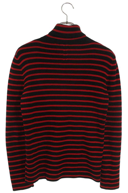 Saint Laurent Paris 15AW Boarder Knit Sweater Black x Red Size S