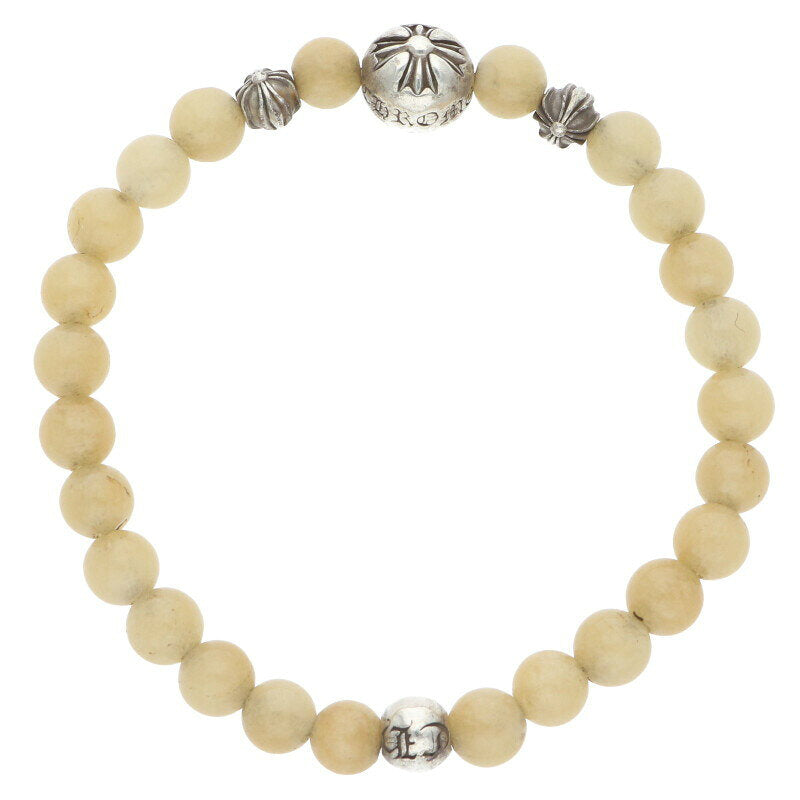 Chrome Hearts Beaded bracelet White x Silver (Silver 15.67g)