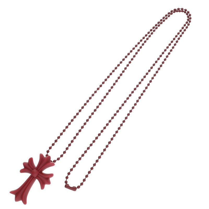 Chrome Hearts CH Cross Rubber Necklace Red Size ONE SIZE