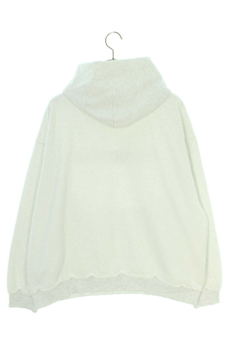 Balenciaga Logo Embroidered Pullover Hoodie Gray Size M