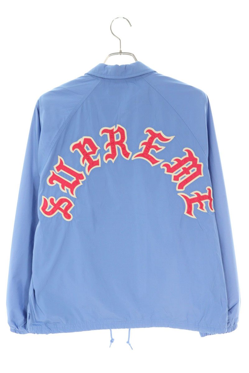 Supreme Old English Arc Coaches Jacket Back Embroidered Logo Blouson Blue Size L