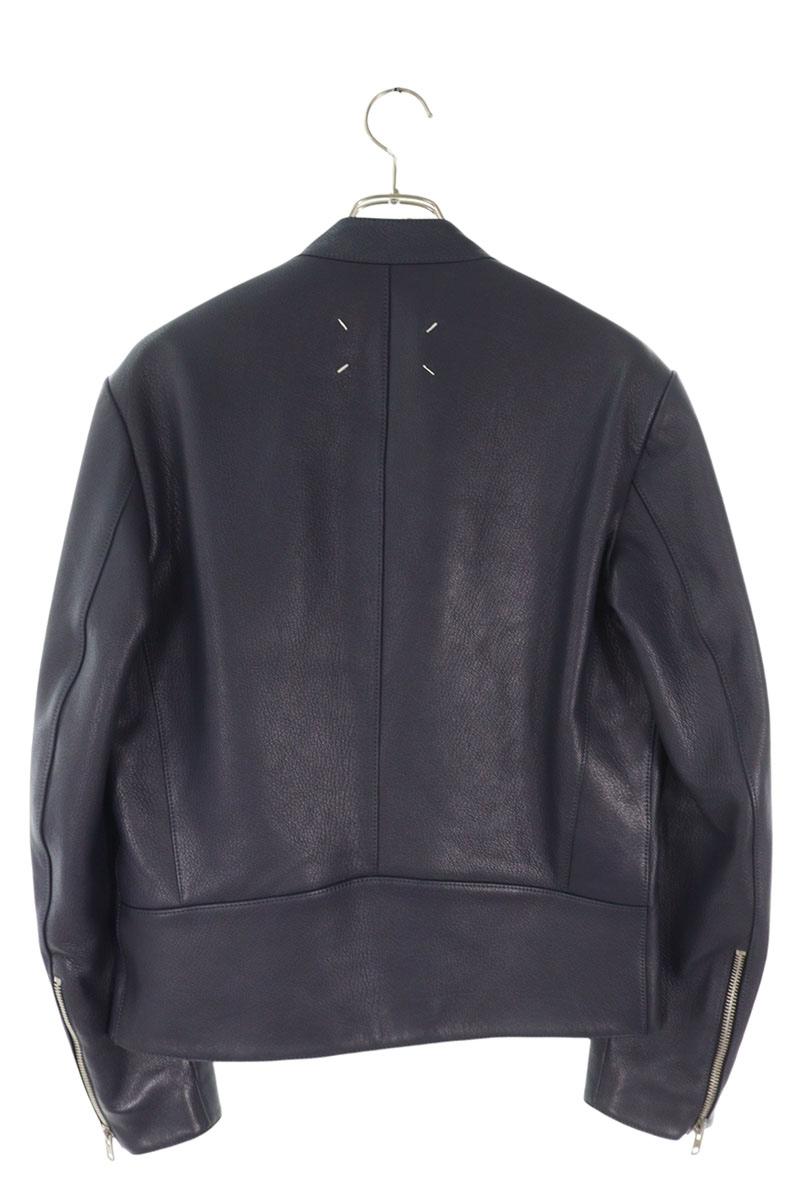 Maison Margiela ZIP Leather Jacket Blue Size 46