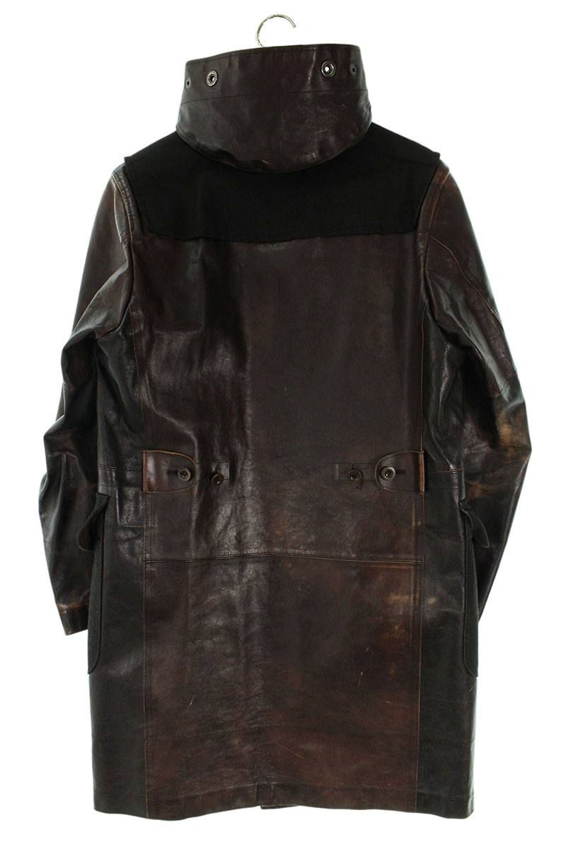 Comme des Garcons Junya Watanabe Reconstructed Leather Coat Brown Size XS