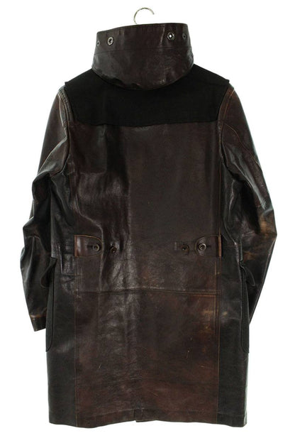 Comme des Garcons Junya Watanabe Reconstructed Leather Coat Brown Size XS
