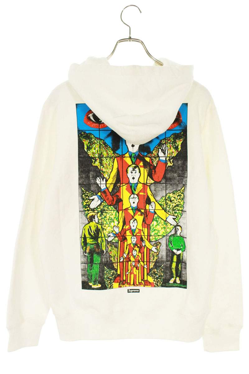 Supreme 19SS Gilbert&George DEATH Hooded Sweatshirt White Size S