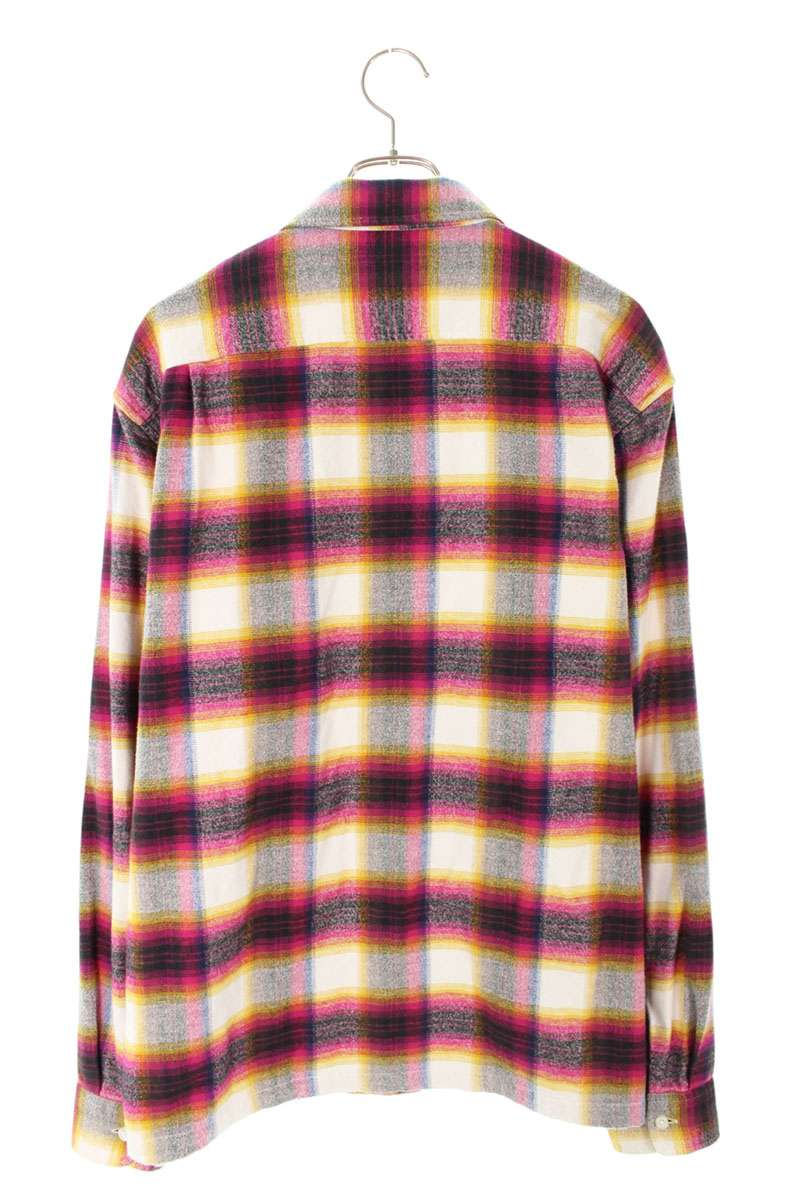 Supreme 24SS Shadow Plaid Flannel Zip Up Shirt Size L