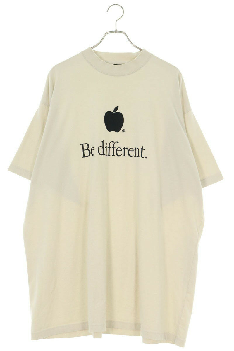 Balenciaga 22AW Be different Embroidered T-Shirt Beige Size L