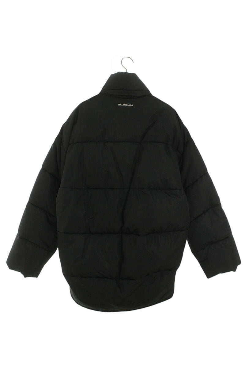 Balenciaga Logo Embroidered Down Jacket Black Size S
