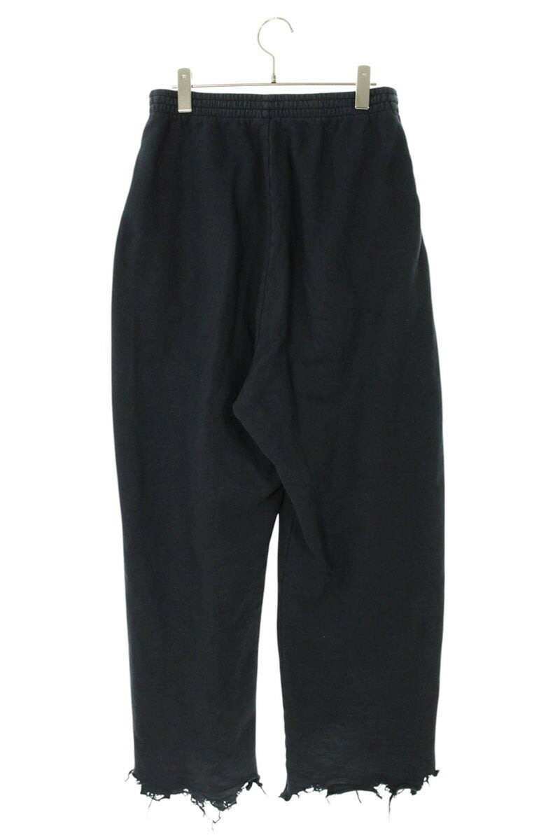 BALENCIAGA Distressed Wide Sweatpants Black Size 28
