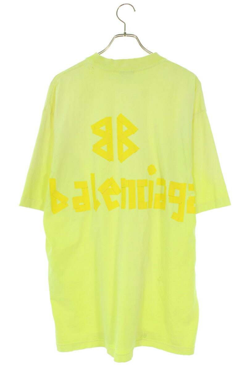 Balenciaga Logo T-Shirt Yellow Size S
