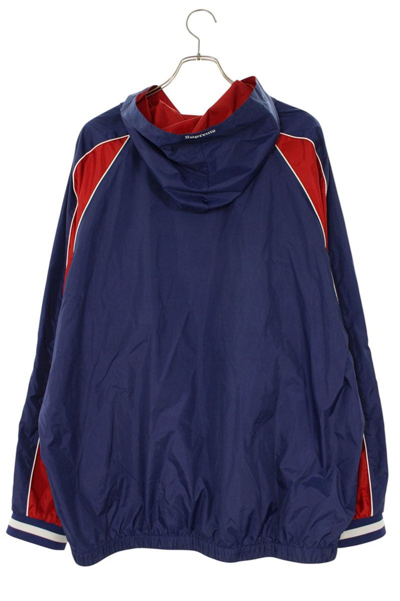 Supreme 23AW Hooded Warm Up Pullover Hoodie Blue x Red Size XL