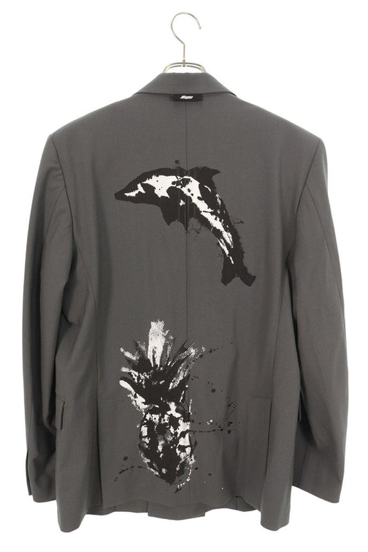 MSGM Graphic Print Jacket Gray Size M