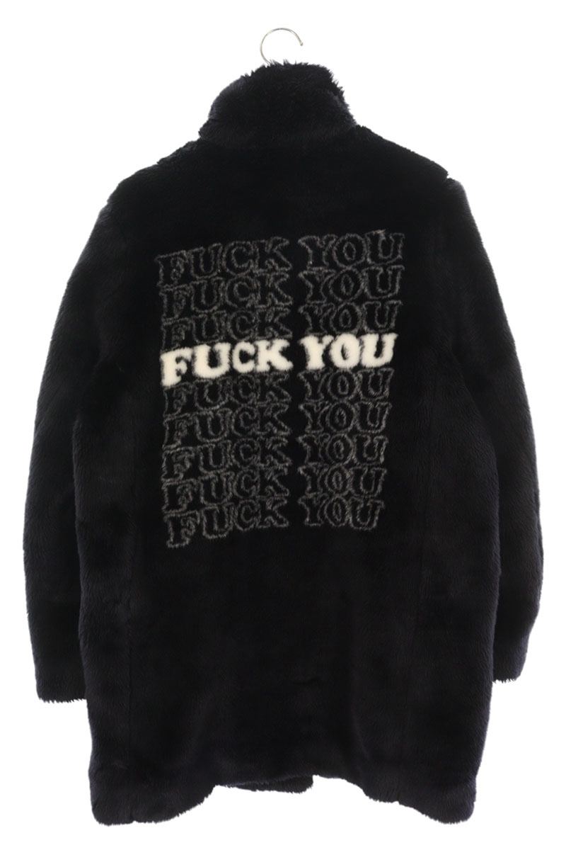 Supreme 17AW Fuck You Faux Fur Coat Black Size S