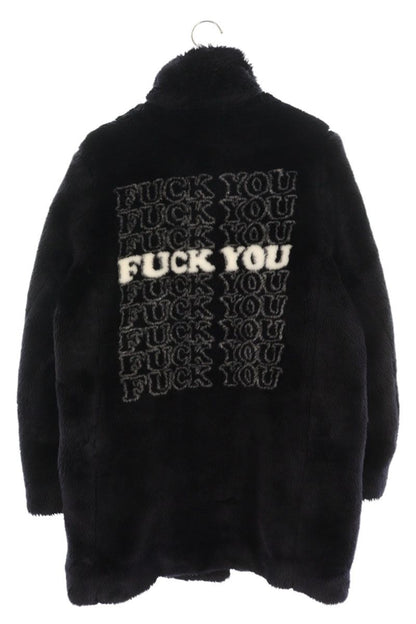Supreme 17AW Fuck You Faux Fur Coat Black Size S