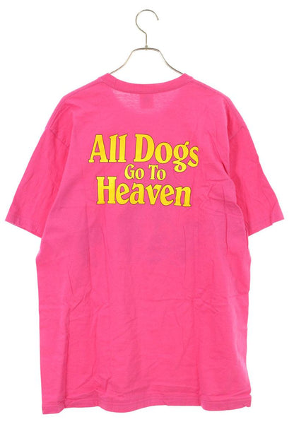 Supreme All Dogs Go To Heaven Tee Print T-Shirt Pink Size L