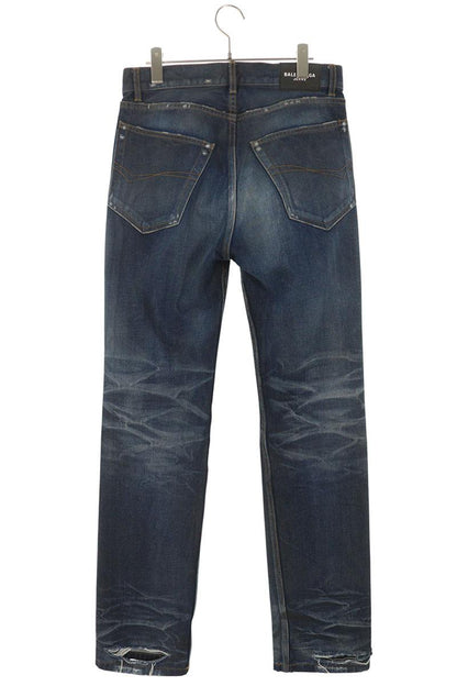 Balenciaga 22AW Distressed Denim Pants Blue Size 28