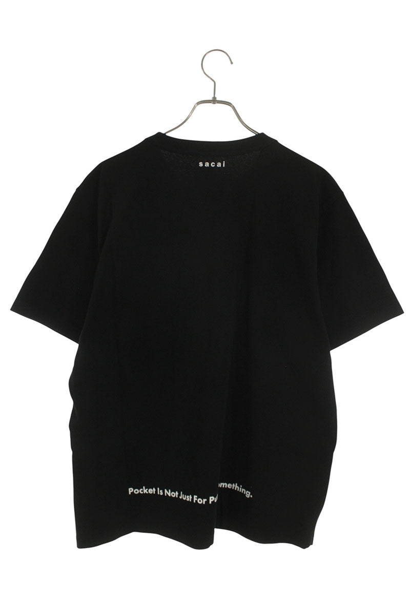 Sacai Logo Embroidered T-Shirt Black Size XL