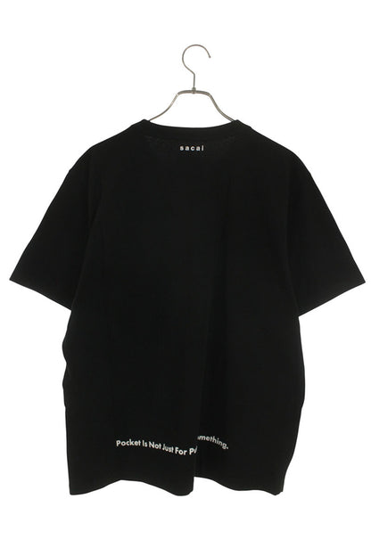 Sacai Logo Embroidered T-Shirt Black Size XL
