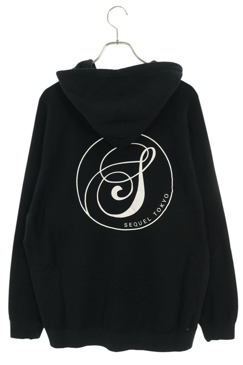 SEQUEL 23AW Print Zip Up Hoodie Black Size XL